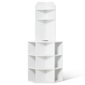 VEVOR 64" Corner Storage Cabinet with Charging Station Adjustable Shelves White VEVOR 64" Corner Storage Cabinet with Charging Station Adjustable Shelves White