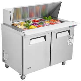 VEVOR Commercial Refrigerator 48" Sandwich Salad Prep Table 2 Doors w/ 18 Pans VEVOR Commercial Refrigerator 48" Sandwich Salad Prep Table 2 Doors w/ 18 Pans